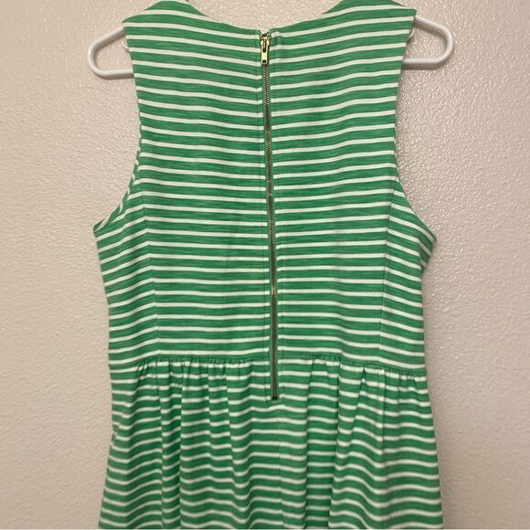 J. Crew Daybreak kelly Green Stripe Fit Flare Dress sleeveless preppy cotton M - Picture 7 of 11